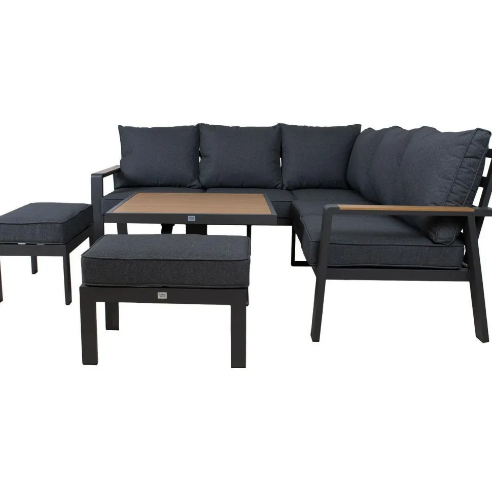 Puutarhakalustesetti Home4You PARKER 4-osainen, harmaa