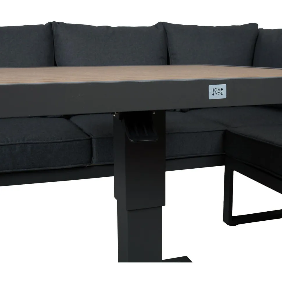 Puutarhakalustesetti Home4You PARKER 4-osainen, harmaa