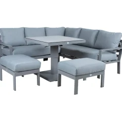 Puutarhakalustesetti Home4You RIO 4-osainen, harmahtava, beige