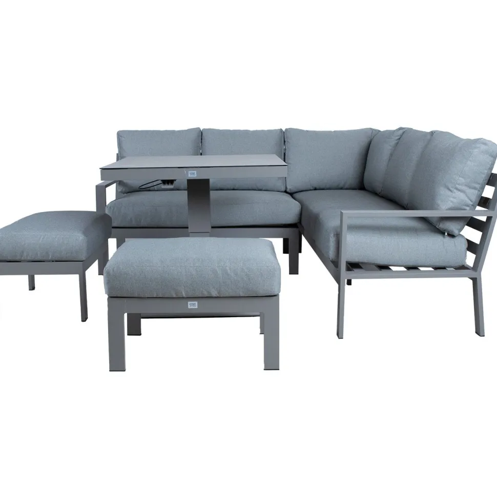 Puutarhakalustesetti Home4You RIO 4-osainen, harmahtava, beige