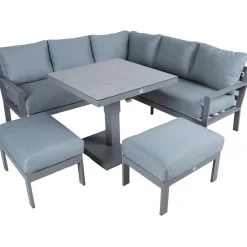 Puutarhakalustesetti Home4You RIO 4-osainen, harmahtava, beige