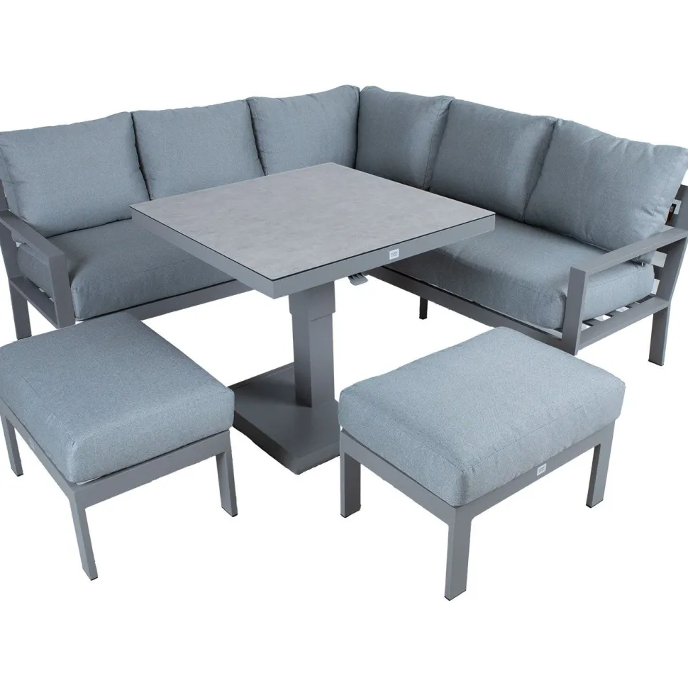 Puutarhakalustesetti Home4You RIO 4-osainen, harmahtava, beige