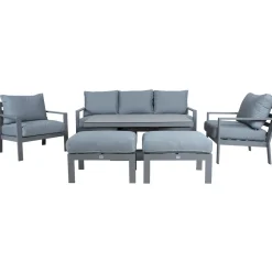 Puutarhakalustesetti Home4You RIO 6-osainen, harmahtava, beige
