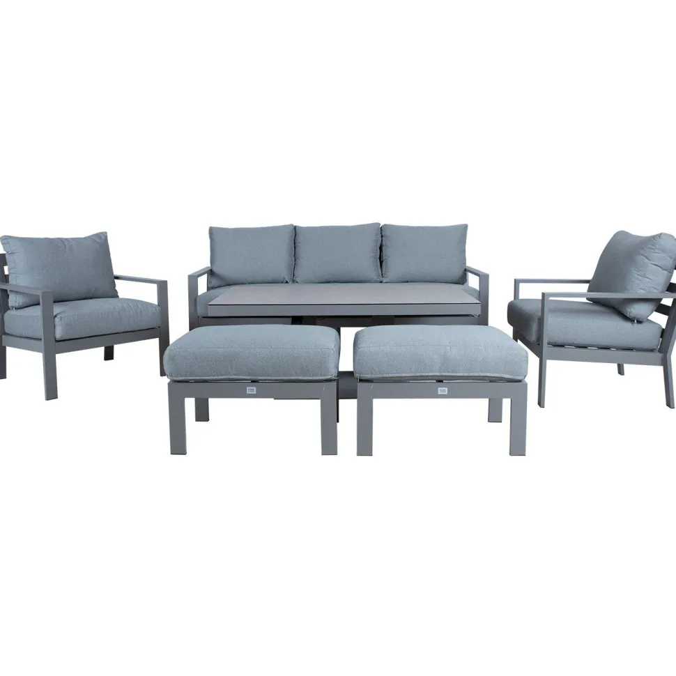 Puutarhakalustesetti Home4You RIO 6-osainen, harmahtava, beige