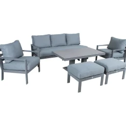Puutarhakalustesetti Home4You RIO 6-osainen, harmahtava, beige