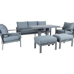 Puutarhakalustesetti Home4You RIO 6-osainen, harmahtava, beige