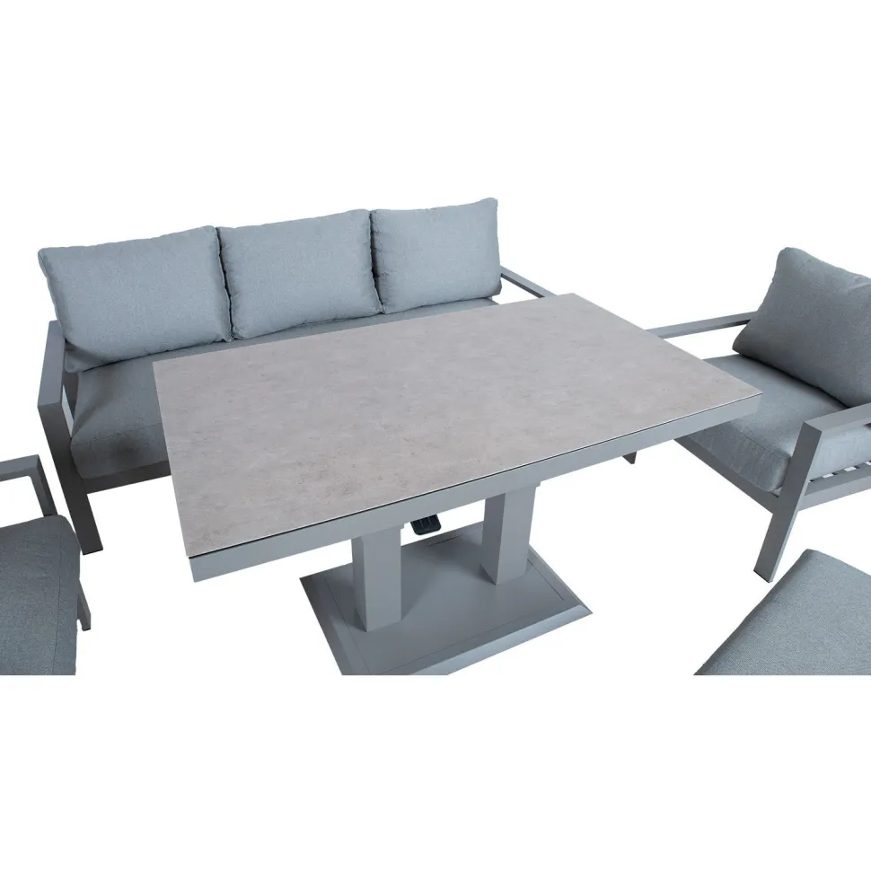 Puutarhakalustesetti Home4You RIO 6-osainen, harmahtava, beige