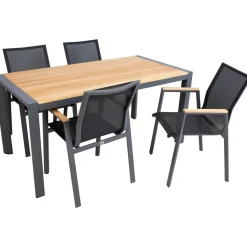 Puutarhakalustesetti Home4You TAMPERE pöytä ja 4 tuolia