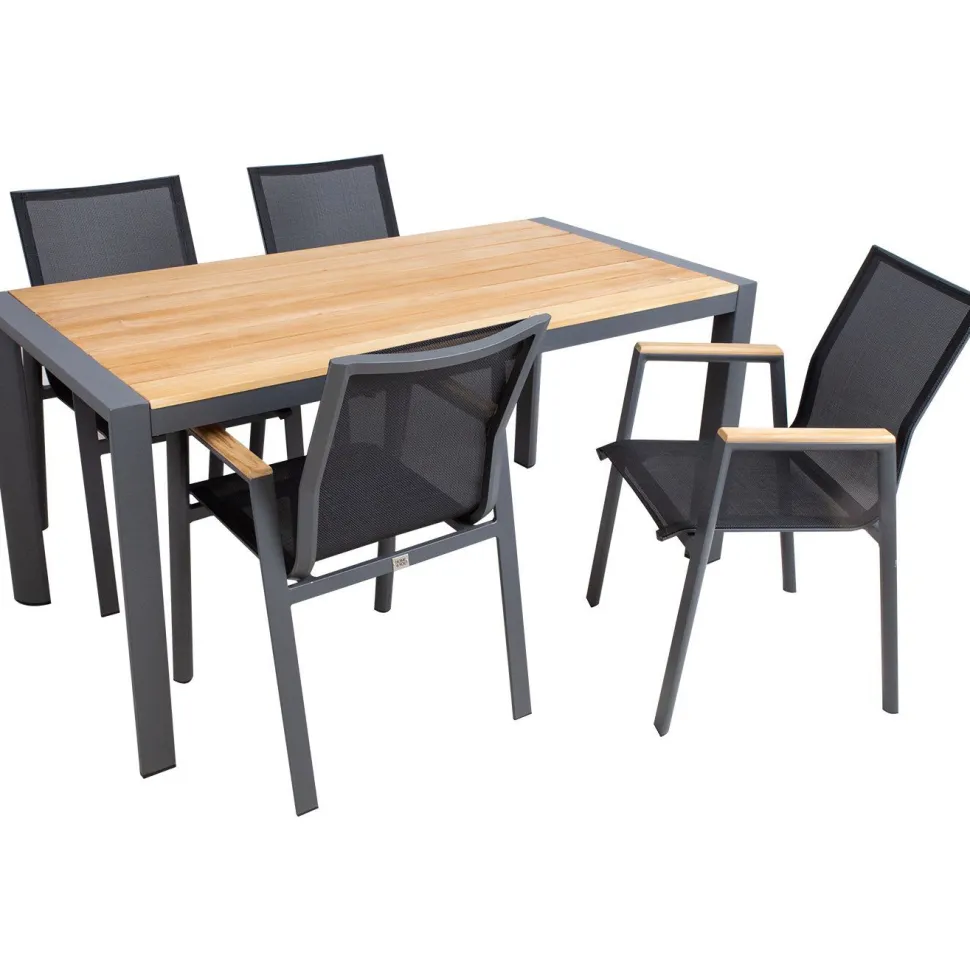 Puutarhakalustesetti Home4You TAMPERE pöytä ja 4 tuolia