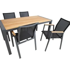 Puutarhakalustesetti Home4You TAMPERE pöytä ja 4 tuolia