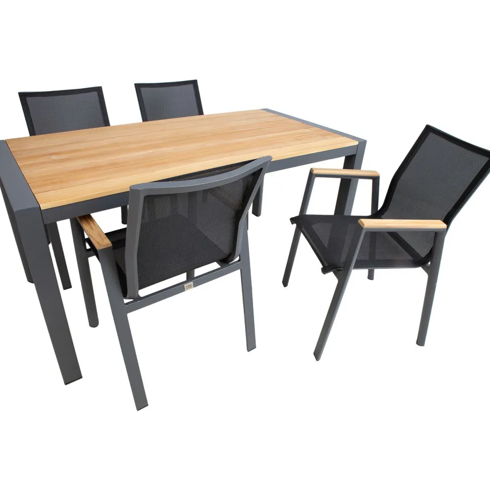Puutarhakalustesetti Home4You TAMPERE pöytä ja 4 tuolia