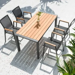 Puutarhakalustesetti Home4You TAMPERE pöytä ja 4 tuolia