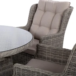 Puutarhakalustesetti Home4You TRENTO pöytä ja 4 tuolia, harmaa