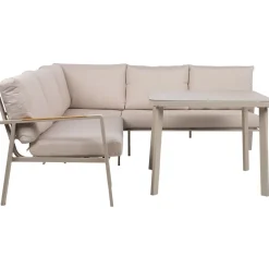 Puutarhakalustesetti Home4You UPLAND pöytä ja kulmasohva, beige