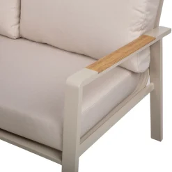 Puutarhakalustesetti Home4You UPLAND pöytä ja kulmasohva, beige