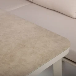 Puutarhakalustesetti Home4You UPLAND pöytä ja kulmasohva, beige