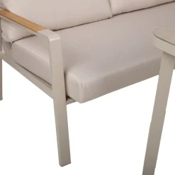 Puutarhakalustesetti Home4You UPLAND pöytä ja kulmasohva, beige