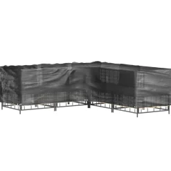 Puutarhakalustesuoja L-muoto 12 purjerengasta 185x185x70 cm