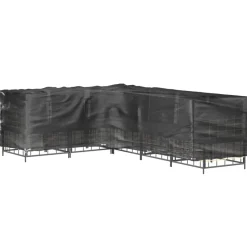 Puutarhakalustesuoja L-muoto 12 purjerengasta 185x185x70 cm