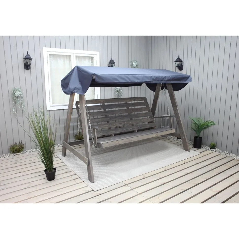 Puutarhakeinu katoksella Baltic Garden Pelle 165cm harmaa
