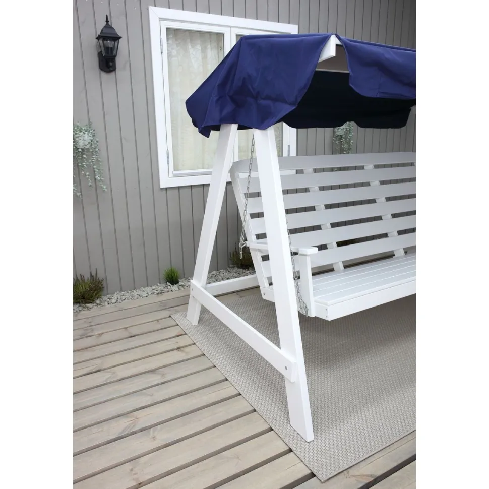Puutarhakeinu katoksella Baltic Garden Pelle 165cm valkoinen/sininen