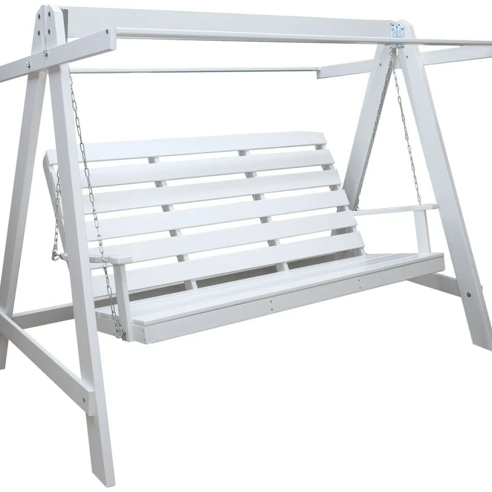 Puutarhakeinu katoksella Baltic Garden Pelle 165cm valkoinen/sininen