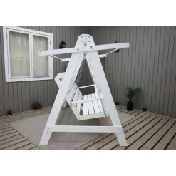 Puutarhakeinu katoksella Baltic Garden Pelle 165cm valkoinen/sininen