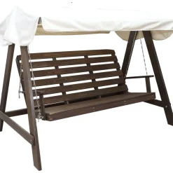 Puutarhakeinu katoksella Baltic Garden Pelle 165cm ruskea/beige