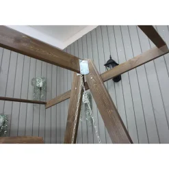 Puutarhakeinu katoksella Baltic Garden Pelle 165cm ruskea/beige