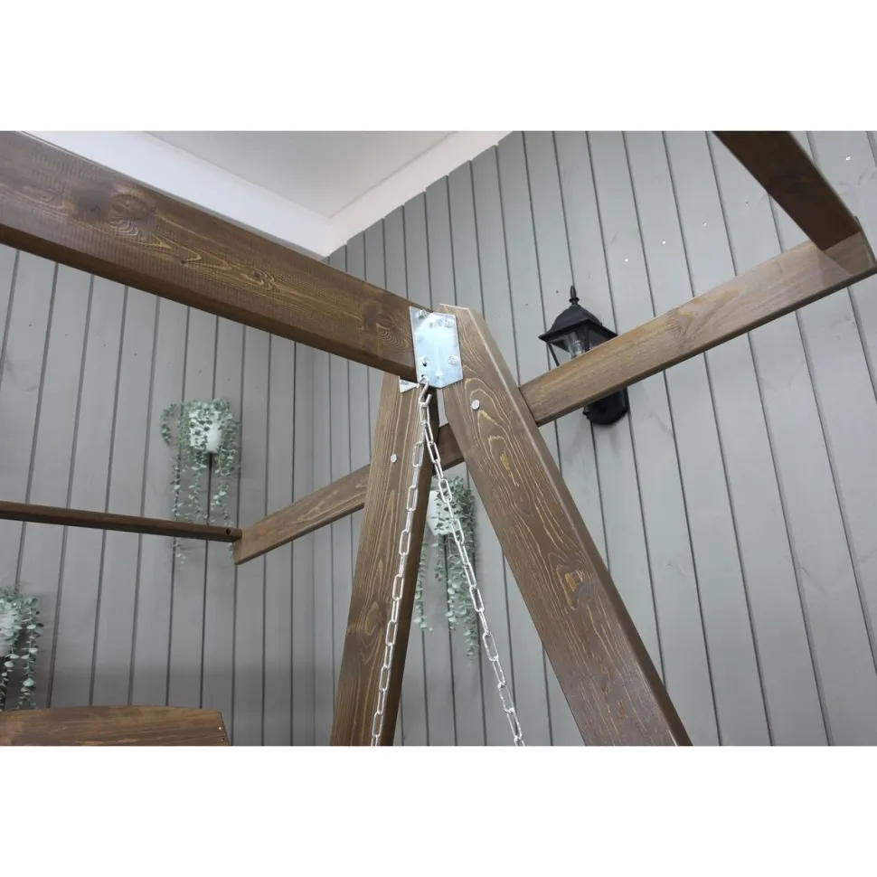 Puutarhakeinu katoksella Baltic Garden Pelle 165cm ruskea/beige