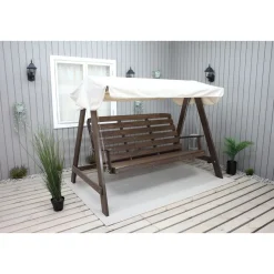 Puutarhakeinu katoksella Baltic Garden Pelle 165cm ruskea/beige