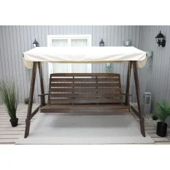 Puutarhakeinu katoksella Baltic Garden Pelle 165cm ruskea/beige