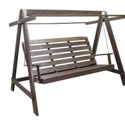 Puutarhakeinu katoksella Baltic Garden Pelle 165cm ruskea/beige