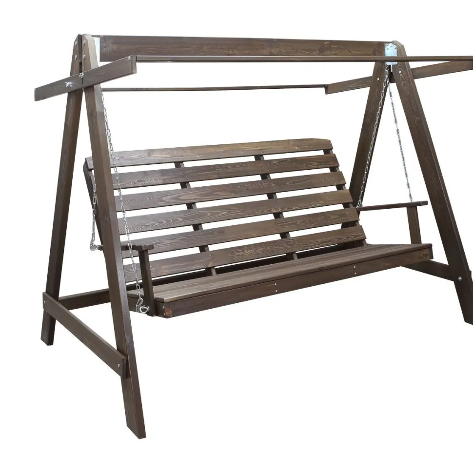 Puutarhakeinu katoksella Baltic Garden Pelle 165cm ruskea/beige