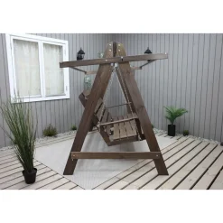 Puutarhakeinu katoksella Baltic Garden Pelle 165cm ruskea/beige