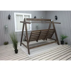 Puutarhakeinu katoksella Baltic Garden Pelle 165cm ruskea/beige