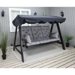 Puutarhakeinu katoksella Baltic Garden Pelle 165cm musta