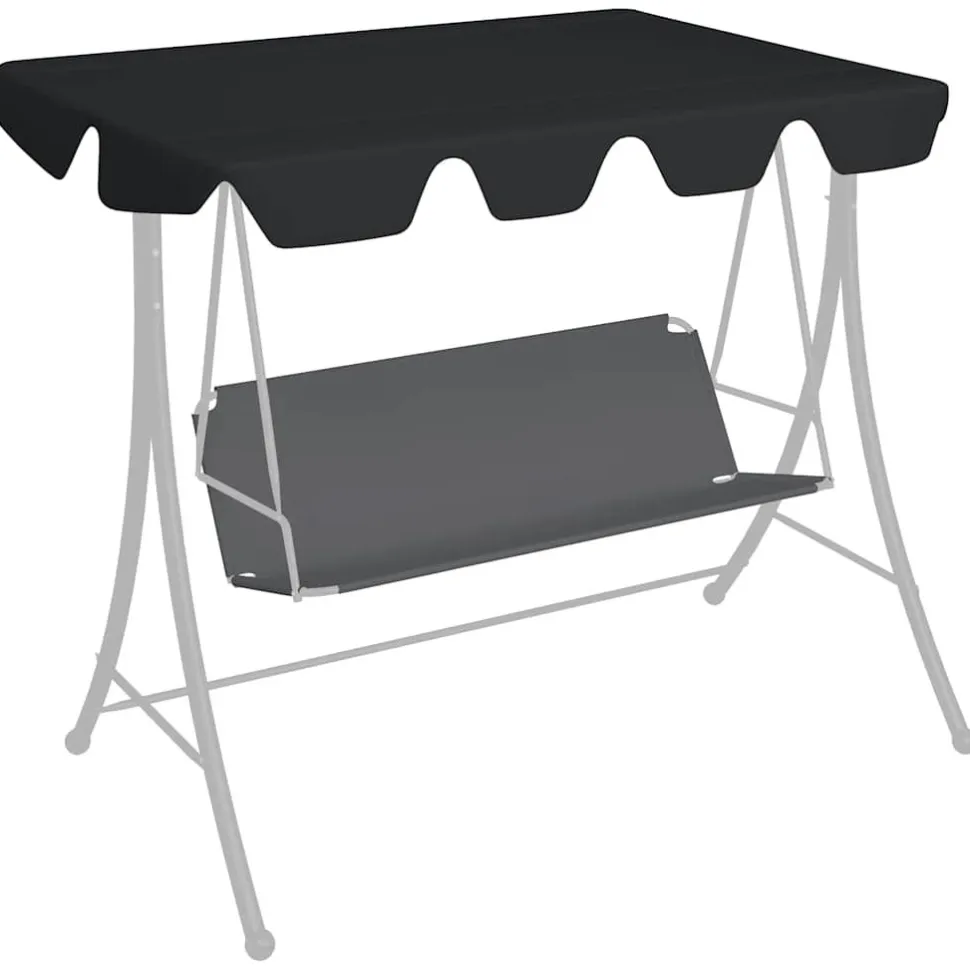 Puutarhakeinun Vaihtokatos musta 188/168x145/110 cm (12093)