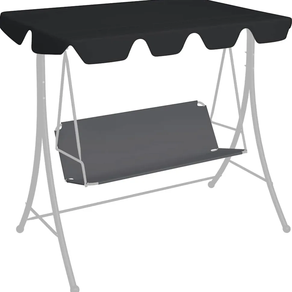 Puutarhakeinun Vaihtokatos musta 188/168x145/110 cm (12093)