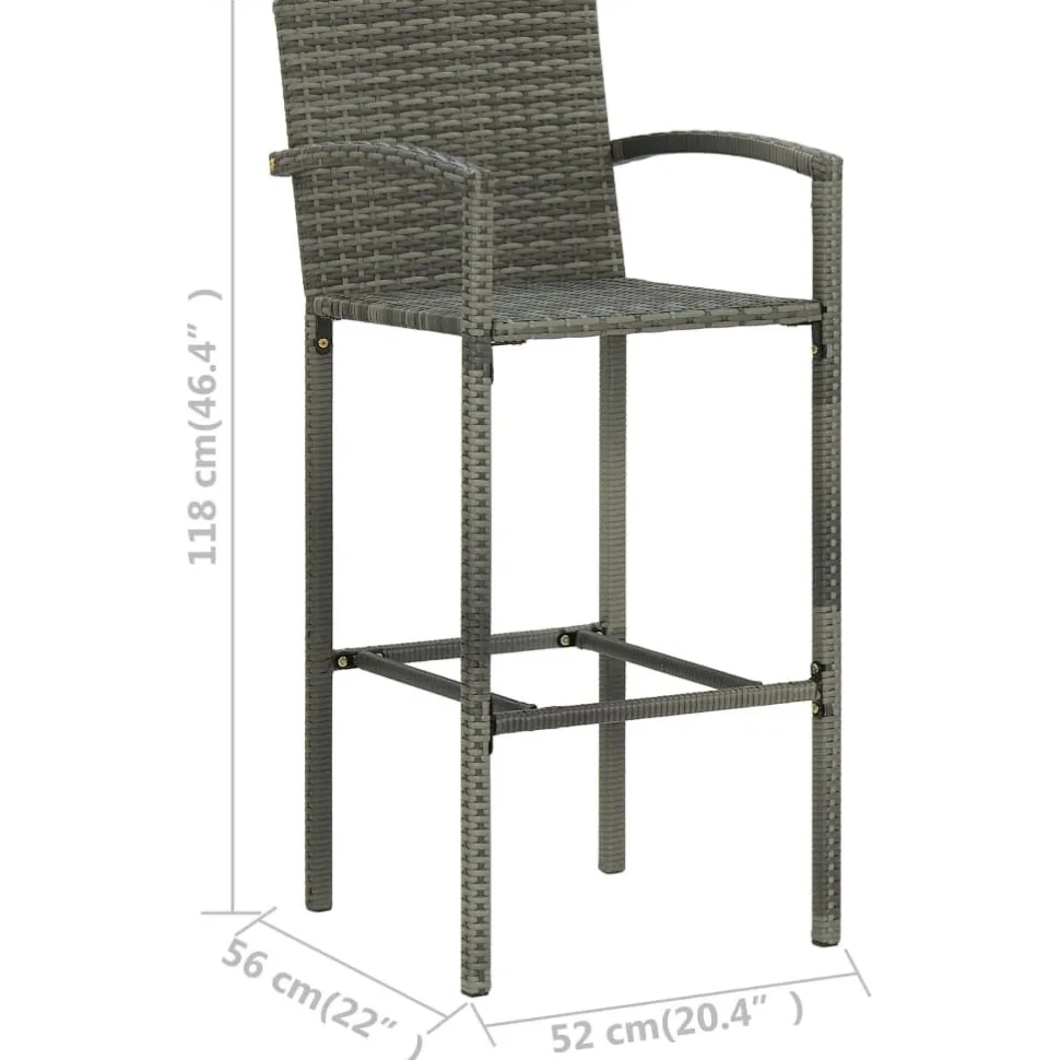 Puutarhan bistrosarja 3-osainen harmaa (64869)