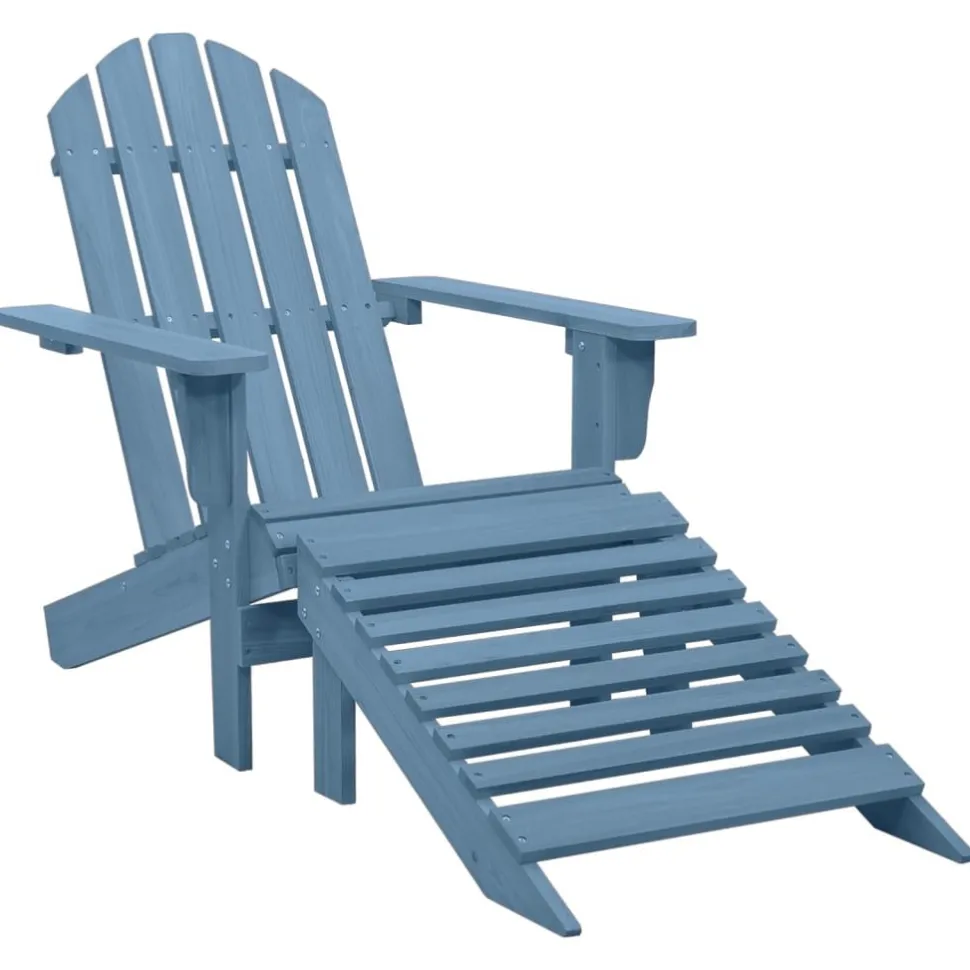 Puutarhan Adirondack-tuoli rahilla täysi kuusi sininen (15865)
