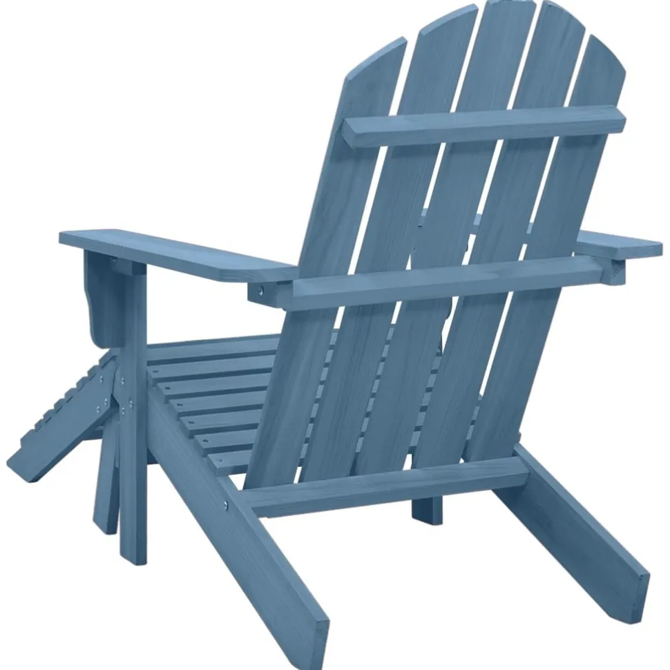 Puutarhan Adirondack-tuoli rahilla täysi kuusi sininen (15865)