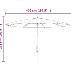 Puutarhan aurinkovarjo puutolppa antrasiitti 400x273 cm