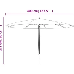 Puutarhan aurinkovarjo puutolppa antrasiitti 400x273 cm