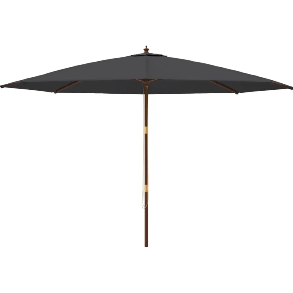 Puutarhan aurinkovarjo puutolppa antrasiitti 400x273 cm