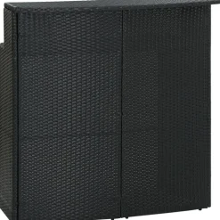 Puutarhan baaripöytä, musta, 120x55x110 cm, polyrottinki