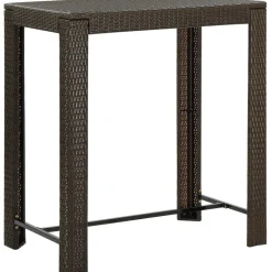 Puutarhan baaripöytä ruskea 100x60,5x110,5 cm polyrottinki