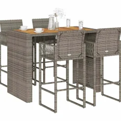 Puutarhan bistrosarja 3-osainen ilman tyynyjä Harmaa akaasia (28887)
