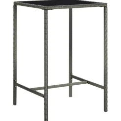 Puutarhan bistrosarja 3-osainen polyrottinki harmaa (64838)