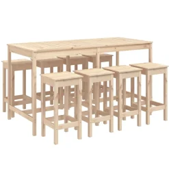 Puutarhan bistrosarja 9-osainen valkoinen täysi mänty (54766)